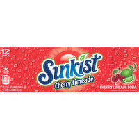 Sunkist Soda, Cherry Limeade, 12 Pack