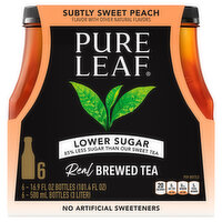 Pure Leaf Brewed Tea, Lower Sugar, Subtly Sweet Peach - 6 Each 