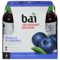 Bai Antioxidant Beverage, Brasilia Blueberry, 6 Pack