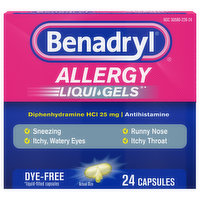 Benadryl Allergy, Liqui-Gels, Capsules - 24 Each 