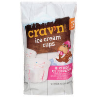 Crav'n Flavor Ice Cream Cups, Birthday Celebration - 12 Each 