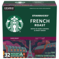 Starbucks Coffee, Ground, 100% Arabica, Dark Roast, French Roast, K-Cup Pods - 32 Each 