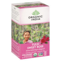 Organic India Tea, Tulsi Sweet Rose, Caffeine Free, Infusion Bags - 18 Each