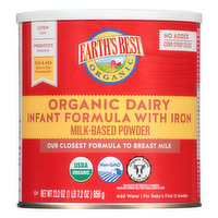 Earth's Best Organic Dairy Infant Formula with Iron - 21 Ounce