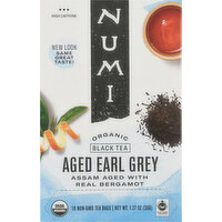 Numi Black Tea, Organic, Aged Earl Grey, Tea Bags