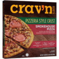 Crav'n Flavor Smokehouse Mozzarella And Cheddar Cheese, Bbq Sauce, Canadian Bacon, Italian Sausage, Bacon & Red Onion Pizzeria Style Crust Pizza