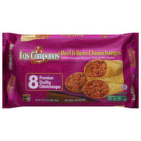 Las Campanas Chimichangas, Beef & Bean, Premium Quality - 8 Each 