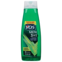 Alberto VO5 Shampoo, Conditioner, Body Wash, 3 in 1, Fresh Energy, Men - 15 Fluid ounce