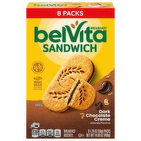 belVita Breakfast Biscuits, Dark Chocolate Creme, Sandwich, 8 Packs - 8 Each 