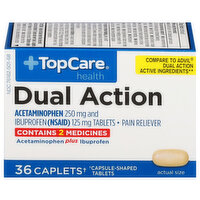 TopCare Dual Action, Caplets - 36 Each 