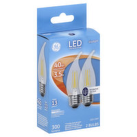 GE Light Bulbs, LED, Daylight, 3.5 Watts - 2 Each