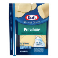 Kraft Cheese Slices, Provolone, Natural - 12 Each 