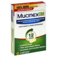 Mucinex Expectorant & Cough Suppressant, 12 Hour, Maximum Strength, Extended-Release Bi-Layer Tablets - 28 Each