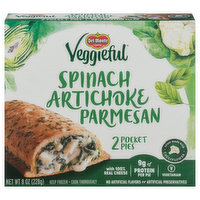Del Monte Pocket Pies, Spinach Artichoke Parmesan - 2 Each