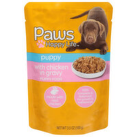 Paws Happy Life Puppy Food, with Chicken in Gravy