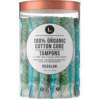 L. Cotton Tampons, Organic, Regular - 30 Each 