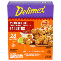 Delimex Taquitos, White Meat Chicken, Corn Tortillas, Mexican Street Style - 23 Each 