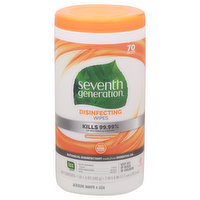 Seventh Generation Wipes, Disinfecting, Lemongrass Citrus Scent - 70 Each