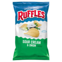 Ruffles Potato Chips, Sour Cream & Onion Flavored - 8 Ounce 