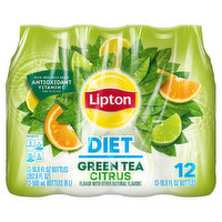 Lipton Green Tea, Diet, Citrus - 12 Each 