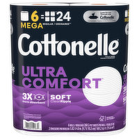 Cottonelle Toilet Paper, Mega, 2-Ply - 6 Each 