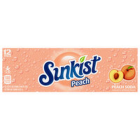 Sunkist Soda, Peach, 12 Pack