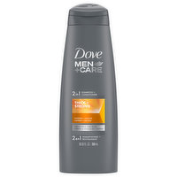 Dove Men+Care Shampoo + Conditioner, Thick + Strong, 2 in 1 - 12 Fluid ounce