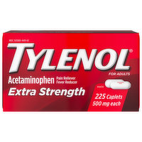 Tylenol Acetaminophen, Extra Strength, 500 mg, for Adults, Caplets - 225 Each 