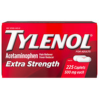 Tylenol Acetaminophen, Extra Strength, 500 mg, for Adults, Caplets - 225 Each