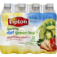 Lipton Green Tea, Sparkling, Strawberry Kiwi Flavor, Diet