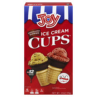Joy Ice Cream Cups, Chocolate Dipped - 12 Each 