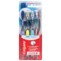 Colgate Toothbrushes, Floss Tip, Soft, Value Pack - 4 Each 