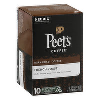 Peet's Coffee Coffee, Dark Roast, French Roast, K-Cup Pods - 10 Each 