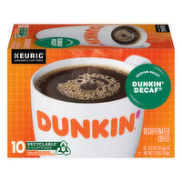 Dunkin Coffee, Medium Roast, Dunkin' Decaf, Decaffeinated, K-Cup Pods - 10 Each