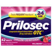 Prilosec OTC Acid Reducer, 20 mg, Coated Tablets, Wildberry Flavor