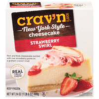 Crav'n Flavor Cheesecake, Strawberry Swirl, New York Style - 24 Ounce 