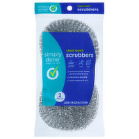 Simply Done Scrubbers, Steel Mesh, 2 Pack - 2 Each 