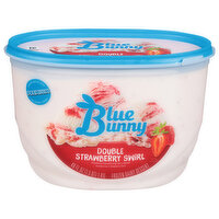 Blue Bunny Frozen Dairy Dessert, Double Strawberry Swirl, Premium