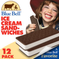 Blue Bell Ice Cream Sandwiches, Vanilla - 12 Each 