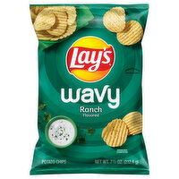 Lay's Potato Chips, Ranch Flavored, Wavy - 7.5 Ounce