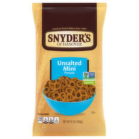 Snyder's of Hanover Pretzels, Unsalted, Mini - 12 Ounce 