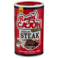 Ragin' Cajun Seasoning & Rub, Sizzlin Steak - 8 Ounce 