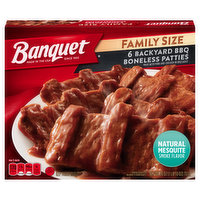 Banquet Boneless Patties, Backyard BBQ, Family Size - 6 Each