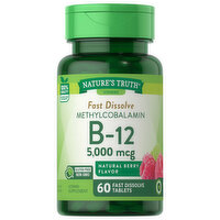 Nature's Truth Vitamin B-12, 5,000 mcg, Tablets, Natural Berry Flavor - 60 Each 