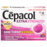 Cepacol Sore Throat & Cough, Extra Strength, Lozenges, Mixed Berry - 16 Each
