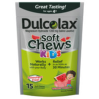 Dulcolax Saline Laxative, 1200 mg, Kids, Soft Chews, Watermelon