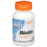 Doctor's Best Biotin, 5000 mcg, Veggie Capsule - 120 Each 