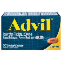 Advil Ibuprofen, 200 mg, Coated Caplets - 50 Each 