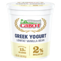 Cabot Yogurt, Lowfat, Greek, Vanilla Bean - 2 Pound 