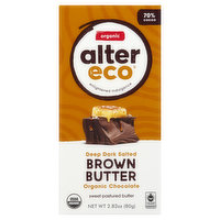 Alter Eco Dark Chocolate, Organic, Deep Dark Salted, Brown Butter, 70% Cocoa - 2.82 Ounce